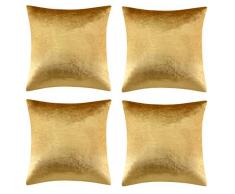 GIGIZAZA Gold Kissenbezug 45x45 cm Samt Kissenbezüge 4er Pack Kissenhülle Dekokissen für Sofa Wohnzimmer Schlafzimmer