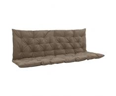 vidaXL Auflage für Hollywoodschaukel Polster Kissen Bankauflage Polsterauflage Sitzkissen Sitzpolster Stuhlkissen Schaukelauflage Taupe 150cm Stoff