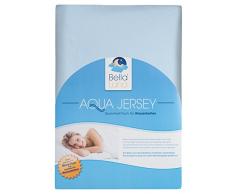 Premium Spannbettlaken mit Gummizug für Wasserbetten Boxspringbetten Übergröße Jersey Matratzenbezug Bettbezug Baumwolle Elastan Laken Wasserbettbezug 180 x 200 cm - 200 x 220 cm Himmelblau