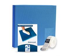 XL Foam Balance Pad - Dehnungsgurt und eBook inkl. | Extra großes Balancekissen für physiotherapeutische Reha der Sprunggelenke, Schmerzen im unteren Rücken/Knie | XL Balance Board für mehr Kraft
