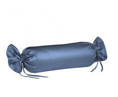 fleuresse S-009100-6073-5500 Colours Nackenrollenbezug, Satin, Denim, 25.0 x 17.0 x 1.2 cm