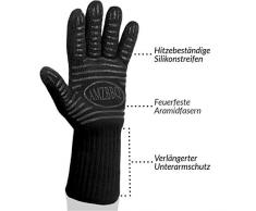 AMZBBQ Premium Grillhandschuhe, Hitzebeständige Backhandschuhe bis 500 Grad, Extra Lange Ofenhandschuhe, Topfhandschuhe für Küche & Grill, Feuerfeste Kochhandschuhe in Größe M