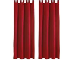 Bestlivings Blickdichte Gardine im 2er Pack mit Schlaufen (140x245 cm/Rot), in vielen Farben