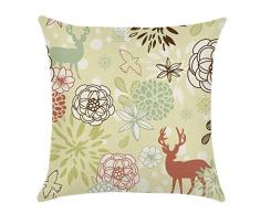 Nunubee Kissenbezug Hohe Qualität bettwäsche Wohnkultur Weihnachten-Serie Dekorative Kissenhülle Sofakissen zierkissen Elch Weihnachtsmann Gedruckt Glocke Elf Rentier Rudolph Festive, Elch 4 45x45cm