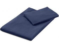 AmazonBasics Mikrofaser Sporthandtuch-Set , Schwarz/Blau, 140 x 70 cm (Badetuch) 80 x 40 cm (Handtuch)