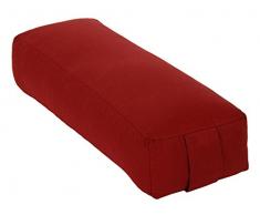 Yoga und Pilates Rechteckbolster / Yogakissen Made in Germany, L 60 x B 20 x H 14 cm, Innen & Außenhülle 100% Baumwolle, Füllung: Bio-Dinkelspelzen, Bezug & Inlett (ohne Füllung) maschinenwaschbar bis 30ºC, bordeaux