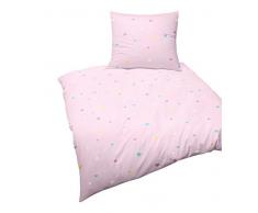Bierbaum Biber Kinder Bettwäsche 2 TLG. 135x200cm Herzen Herzchen Pink Rosa Gelb