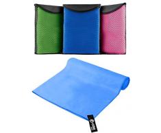 Mikrofaser Handtuch in Premium Qualität 140x70cm perfekter Begleiter auf Reisen, als Sport-Handtuch für Fitness und Yoga | leicht, kompakt, saugstark inkl GRATIS Transport- und Aufbewarungstasche