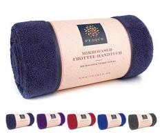 Microfaser-Handtuch Frottee XL, Dusch-Tuch, Fitness-Tuch, Sport-Handtuch (Petrol, Marine-blau, Navy, 80 x 160 cm)