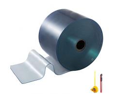 Frantools PVC Streifenvorhang 300mm x3mmx25m Kunststoffvorhang Türvorhang 58lbs Vorhangrolle Transparent Dekoration Geschäfte