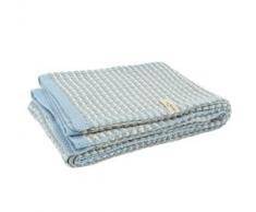 Little Naturals 516-522-00056 Gestrickte Decke, 100 X 150 cm, Mixed blau/sand/off-white
