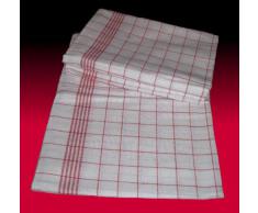 10 Halbleinen Geschirrtücher Gläsertücher 60x80 cm Karo Rot kochfest bis 95° C Farbe Rot
