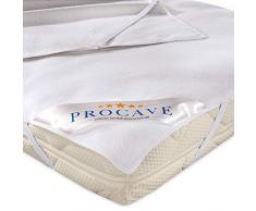 PROCAVE Molton-Matratzenschoner in weiß, Matratzen-Auflage aus 100% Baumwolle, hochwertige Moltonauflage als Matratzenschutz, Premium Qualität Made in Germany 100x220 cm