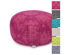 Bodhi Meditationskissen Rondo, Lotus Berry/Rose, Maharaja Collection, Baumwoll-Bezug (Köper) abnehmbar, KAPOK-Füllung, ca. 38 x 20 cm, mit praktischer Trageschlaufe