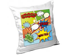 Kissen mit Namen Walter und schönem Comic-Motiv für Jungen Namenskissen personalisiert - Kuschelkissen - Schmusekissen