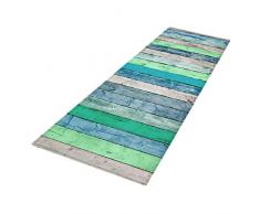 PETSOLA Küchenläufer Teppichläufer rutschfest waschbar Läufer Küchenteppich Teppich Schmutzfangmatte Eingangsmatte für Innen und außen - Blau, 60 x 180 cm