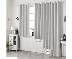 WOLTU VH5877dg-2, 2er Set Gardinen Vorhänge Blickdicht mit Ösen Schwere Verdunkelungsvorhang Thermovorhang Verdunkelungsgardine Ösenschal Wohnzimmer Schlafzimmer Küche 135x245 cm, Grau