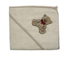 Mauz großes Kapuzenbadetuch Frottee 100x100 cm (Teddy natur)
