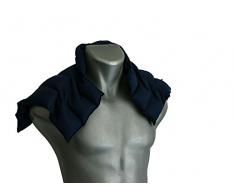 Kirschkernkissen Schulter & Nackenkissen mit Kragen | dunkelblau | Körnerkissen Wärmekissen Körnerkissen Wärme-Nackenkissen