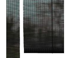 Bambusrollo, Schwarze Holzjalousien Bambus-Rollo mit Flacher Volant - 60% Lichtfilter-Sonnenschutz - Support-Anpassung (größe : 100×120cm)
