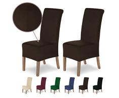SCHEFFLER-Home Stretch Stuhlhusse Lena | 2er Set elastische Stuhlabdeckungen | Stuhlhussen Schwingstühle | Spannbezug mit Gummiband | Elegante Stuhlbezüge