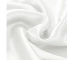 THXSILK Seide Bettwäsche-Sets 2 teilig Bettbezug 135 x 200 cm mit 80 x 80 cm Kissenbezüge, 100% 19 Momme Bestnote Maulbeerseide Bettwäsche, Weiß