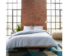 sleepwise™ Biber Bettwäsche | weich warm kuschelig | 200 x 200 cm + 2X 80x80cm Kissenbezüge | Hell Blau