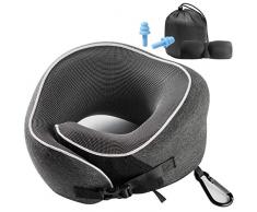 Nackenkissen für die Entspannung zu Hause,Weiche und Bequeme Oberfläche,Wirksam gegen Nackenermüdung, Unimi 2020 Schnallen-Design Reisekissen mit schlafmaske,Karabiner Tasche für Nickerchen