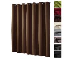 heimtexland ® XXL Ösenschal Verdunkelung HxB 245x275 cm Thermovorhang Verdunkelungsgardine Extra Breit Schoko Braun Typ139