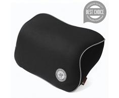 FMS Auto Nackenkissen Kopfkissen, Memory-Schaum Autokissen und zervikales Kissen mit entfernbarer Abdeckung für Autositz (Schwarz)