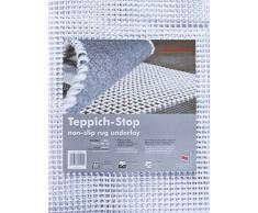 Teppich-Stop Antirutschmatte Teppichgleitschutz Teppichunterlage Haftgitter Rutschschutz, PVC beschichtetes Polyester, rutschhemmend zuschneidbar pflegeleicht strapazierfähig, weiß, 120 x 180 cm