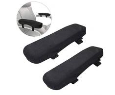 2 Stück Armlehnen Kissen, Armlehnen Polster, Armlehnen Pads,Armlehnenpolster mit Gurt, für Ellenbogen Komfort, für Zuhause,Büro, Rollstuhl-Armlehnen, Schwarz