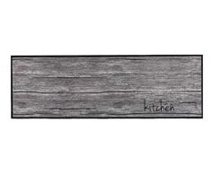 Küchenläufer Küchenteppich Teppich Läufer Teppichläufer Antirutschmatte Küchenmatte Vorleger für Küche Flur waschbar rutschfest 50x150 cm groß Motive (Kitchen Holz Grau Braun )