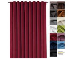 heimtexland Gardine XXL Dekoschal Blickdicht Verdunkelungsgardine Thermogardine HxB 245x275 cm Kälte- und Wärmeisolierung …auspacken, aufhängen, fertig! Vorhang Typ139 (Bordeaux)