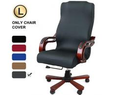 CAVEEN Bürostuhl Bezug, Bezug für Bürostuhl Computerstuhl Bürostuhl husse Drehstuhl bezug drehbar abnehmbar Bürostuhl Überwurf Bezug für Sessel Schonbezug für Büro (Dunkelgrau, Large)