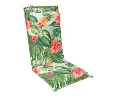 Dehner Hochlehner Auflage Varadero, ca. 120 x 50 x 8 cm, Polyester, grün/rot