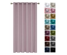 Deconovo Blickdichter Vorhang mit Ösen Verdunkelungsgardine Ösen Taumteiler Vorhangt 280x200 cm Hellpink 1 Stück