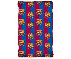 Spannbettlaken FC Barcelona 90/100cm x 190/200cm Bordeaux Blau 100% Baumwolle Fussball Fan Messi Primera Division Fan Stadion Camp Nou Spannlaken Bettlaken Laken Spannbetttuch passend zur Bettwäsche