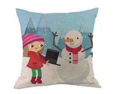 Kissenbezug Kolylong® 1 PC 45cm x 45cm Weihnachten Drucken Kissenbezug für Dekoration Sofa Bett Heimtextilien Haus Deko Festival Kissen Christmas Pillowcase (C, Multicolor)
