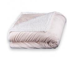 Kuscheldecke 150 x 200 Tagesdecke Wohndecke Lammfelloptik Nicki Fantasia von Celinatex Fell-optik kuschelig / flauschig weich warm Sandy beige