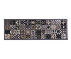 Teppiche Flur Teppichläufer rutschfest Flurläufer Küchenläufer Küchenmatte Dekoläufer für Küche Teppich Läufer Waschbare Küchenläufer Küchendeko Patchwork Tiles Grey Grau Größe 50 x 150 cm modern