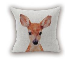 Nunubee Kissenbezug Weihnachts-Serie Leinenmaterial deko Dekoration deko Kissen deko Wohnzimmer Autodekoration, Farbiges REH 13 45x45CM