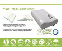 Orthopädisches Nackenstützkissen Von Ebitop-Kissen Aus Viscoelastischem Gelschaum (Memory Foam) In Weiß, Einstellbare Höhe, Ergonomisches Kopfkissen, Visco Schlafkissen, Nackenkissen Inkl. Bezug