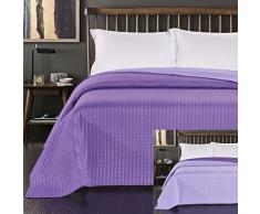 DecoKing Tagesdecke zweiseitig Bettüberwurf doppelseitig pflegeleicht Paul, Polyester, lila violett, 220 x 240 cm