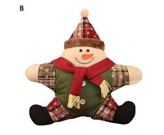 greatdaily Schneien Weihnachtsdekoration Kissen, Stitching Pentagram Weihnachtsmann Schneemann Old Deer Cartoon Kissen für Festival Weihnachten Home Decor, 36 x 39 cm Dependable normal