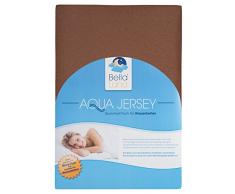 Bella Luna® Aquajersey Spannbetttuch für Wasserbetten, Boxspringbetten und Übergrößen, 180 - 200 x 200 - 220 cm, schoko/mittelbraun