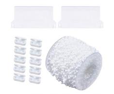 kissral Zubehör für Vertikaljalousien Kunststoff 2 pcs Hwerungsplatten Gewicht für Lamellenvorhang(Breite 89mm), 10m Verbindungskette für Lamellenvorhang, 10 pcs Clips Weiß Lamellenrollo Zubehör