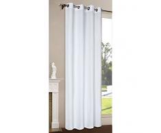 Vorhang Blickdicht Schal, Matte unifarbene Gardine mit Ösen. Material aus Microsatin Micofaser-Gewebe. 225x145, Weiß, 20405