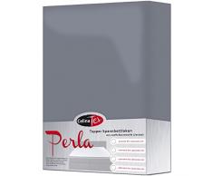 CelinaTex Perla Boxspringbett Wasserbett Topper Spannbettlaken 180x200-200x200 cm dunkel grau Baumwolle Bettlaken Spannbetttuch