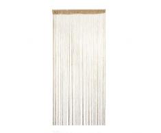 sourcing map Fadenvorhang Fadengardine für Tür Fliegenschutz Fenstergardine 1 * 2M champagner